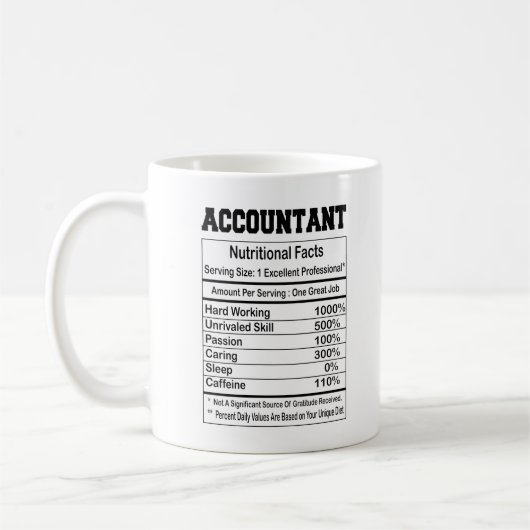 Accountant Nutrition Facts Coffee Mug Koffiemok (Links)