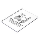 Accountant ontvangt een grote spaarpot notitieboek (Linkerzijde)