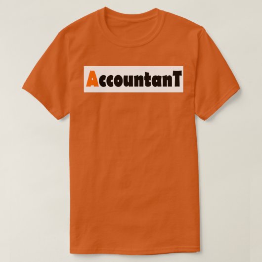 Accountant: Oranje kleur T-shirt (Design voorkant)