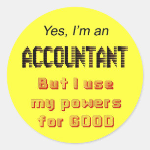 Accountant Powers Funny Office Humor Stickers