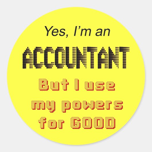 Accountant Powers Funny Office Humor Stickers (Voorkant)