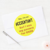 Accountant Powers Funny Office Humor Stickers (Envelop)