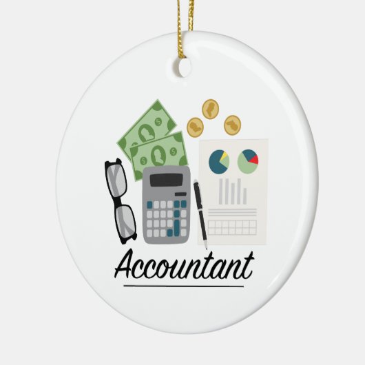 Accountant Professie Keramisch Ornament (Links)