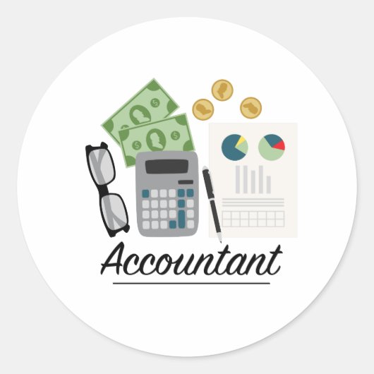 Accountant Professie Ronde Sticker (Voorkant)