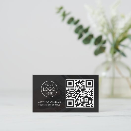 Accountant Professional QR Code Logo Modern Visitekaartje (Staand voorkant)