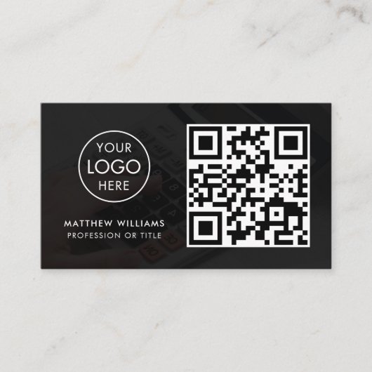 Accountant Professional QR Code Logo Modern Visitekaartje (Voorkant)