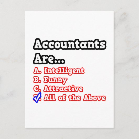 Accountant Quiz... Joke Briefkaart (Voorkant)