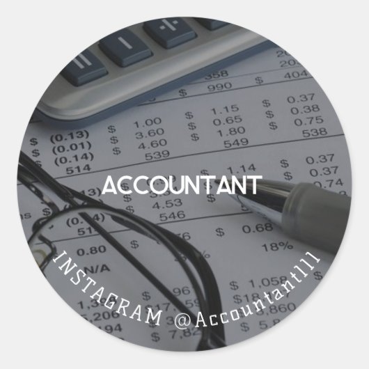 Accountant Ronde Sticker (Voorkant)