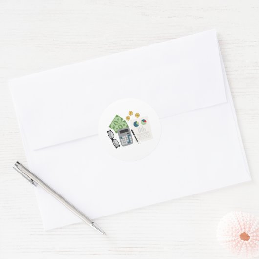 Accountant Ronde Sticker (Envelop)