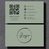 Accountant Sage Green Logo QR Code  Visitekaartje