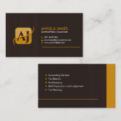 Accountant Services - Brown and Harvest Yellow Visitekaartje (Voorkant / Achterkant)