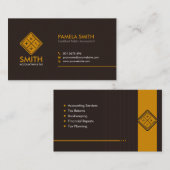 Accountant Services - Brown and Harvest Yellow Visitekaartje (Voorkant / Achterkant)
