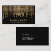 Accountant Services - Gold Numbers Buttonnen Visitekaartje (Voorkant / Achterkant)