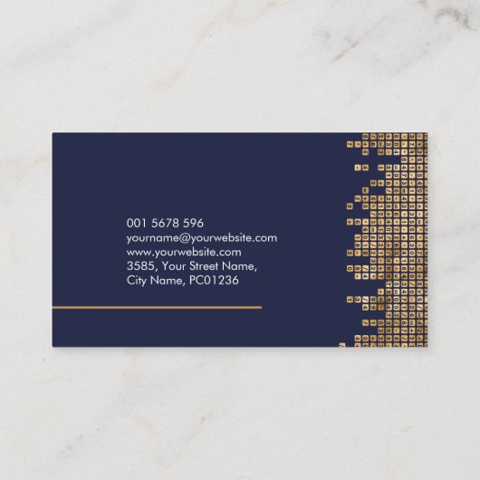 Accountant Services - Gold Numbers patroon Visitekaartje (Achterkant)