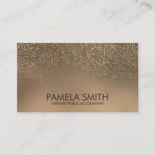 Accountant Services - Gold Numbers Pattern Visitekaartje (Voorkant)