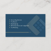 Accountant Services - Indigo Blue en Beige Visitekaartje (Achterkant)
