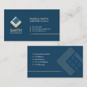 Accountant Services - Indigo Blue en Beige Visitekaartje (Voorkant / Achterkant)