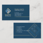 Accountant Services - Indigo Blue en Beige Visitekaartje (Voorkant / Achterkant)