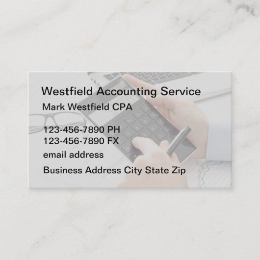 Accountant Simple Business Card-template Visitekaartje (Voorkant)