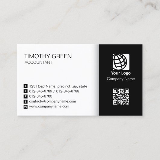 Accountant Simple Two Tone Business Card #06 Visitekaartje (Voorkant)