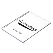 Accountant sportstijl tekst notitieboek (Linkerzijde)
