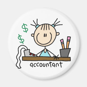 Accountant Stick figuur magneet