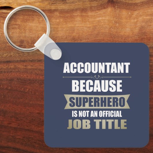 Accountant Superhero Novelty Sleutelhanger (Voorkant)
