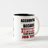 Accountant Superhero Novelty Tweekleurige Koffiemok (Voorkant rechts)