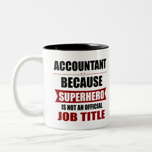 Accountant Superhero Novelty Tweekleurige Koffiemok (Links)