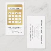 Accountant Tax Appointment Gold Calculator Visitekaartje (Voorkant / Achterkant)