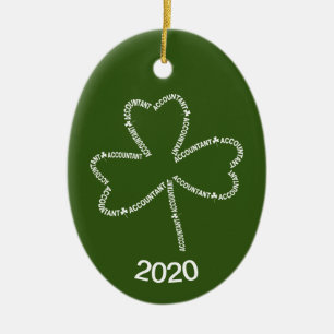 Accountant Tekst Shamrock Keramisch Ornament