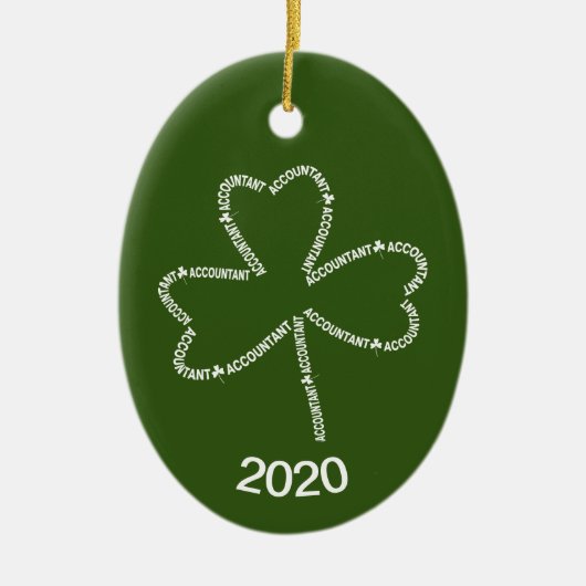 Accountant Tekst Shamrock Keramisch Ornament (Voorkant)