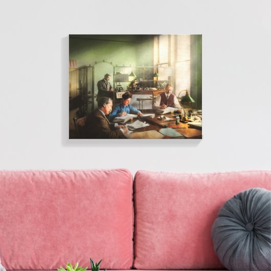 Accountant - The - Bookeping dept. 1902 Canvas Afdruk (Insitu (Woonkamer))