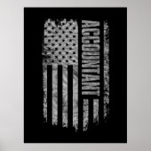 Accountant USA Flag Distressed design Poster (Voorkant)