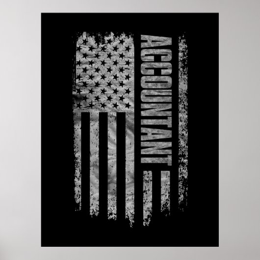 Accountant USA Flag Distressed design Poster (Voorkant)