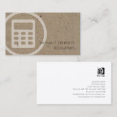 Accountant Vet Icoon Natuurlijk Papier Textuur Visitekaartje (Voorkant / Achterkant)