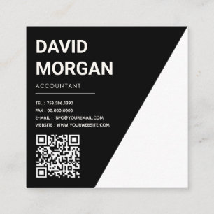 Accountant Vet Script Eenvoudige minimalistische Q Vierkante Visitekaartje
