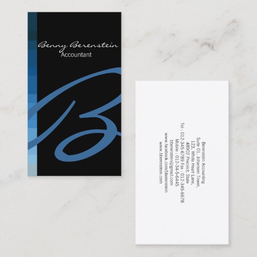 Accountant Visitekaartje Monogram (Voorkant / Achterkant)