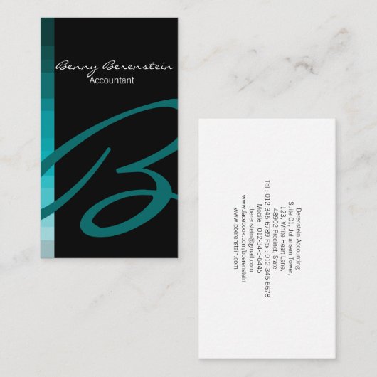 Accountant Visitekaartje Monogram (Voorkant / Achterkant)