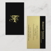 Accountant Visitekaartje Monogram zwart goud (Voorkant / Achterkant)