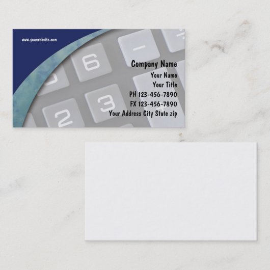 Accountant-Visitekaartjes Visitekaartje (Voorkant / Achterkant)