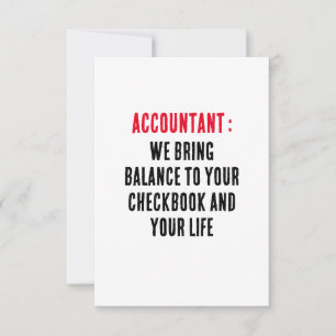Accountant We brengen evenwicht in uw chequeboek e Bedankkaart