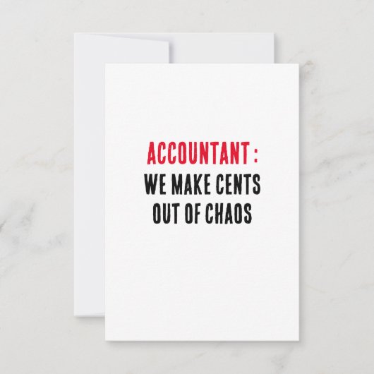 Accountant We maken centen uit chaos Bedankkaart (Voorkant)