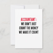 Accountant We tellen niet alleen het geld, we make Bedankkaart (Voorkant)
