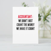 Accountant We tellen niet alleen het geld, we make Bedankkaart (Staand voorkant)