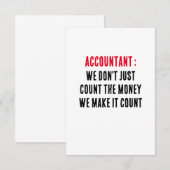 Accountant We tellen niet alleen het geld, we make Bedankkaart (Voorkant / Achterkant)
