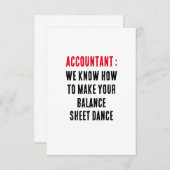 Accountant We weten hoe je je balans moet opmaken Bedankkaart (Voorkant / Achterkant)