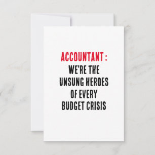 Accountant We zijn de onbezongen helden van elk bu Bedankkaart