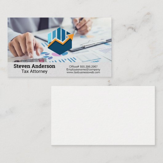 Accountant werkt aan financiën visitekaartje (Voorkant / Achterkant)
