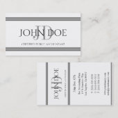 Accountant White Silver Stripes Visitekaartje (Voorkant / Achterkant)